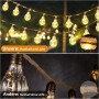 Salcar LED Solar-Lichterkette mit warmweißen Glühbirnen und dekorativem Hanfseil für Außenbereiche.