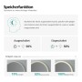 Emke Badspiegel: Detailansicht der Speicherfunktion und Helligkeitseinstellung des LED-Spiegels.