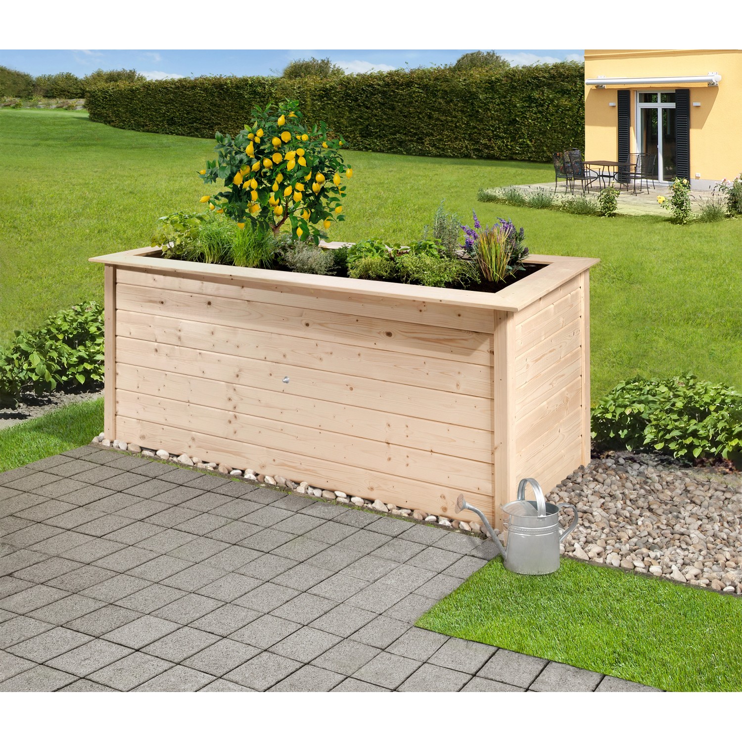 Weka Hochbeet Herba 205 cm x 80 cm x 81 cm Naturbelassen