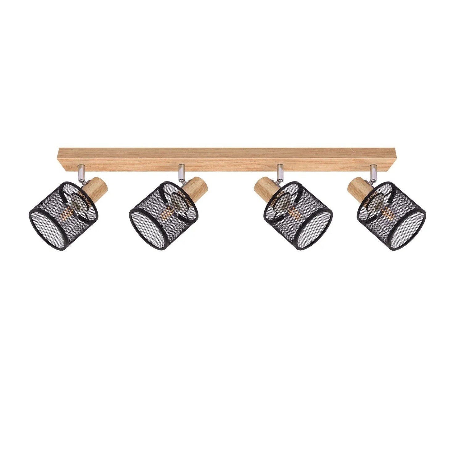 NETTLIFE Deckenstrahler aus Wood 4xE14 Schwarz