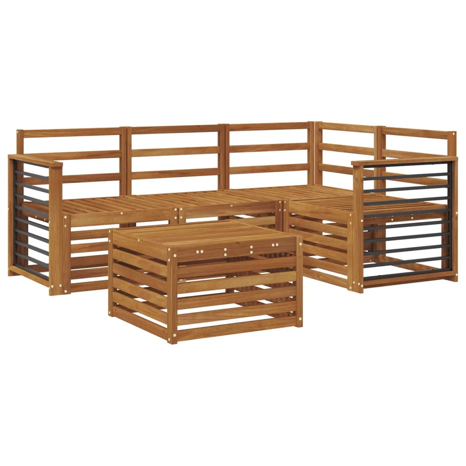 vidaXL Outdoor-Sofagarnitur 5-Tlg Natur Massivholz Akazie 3374779