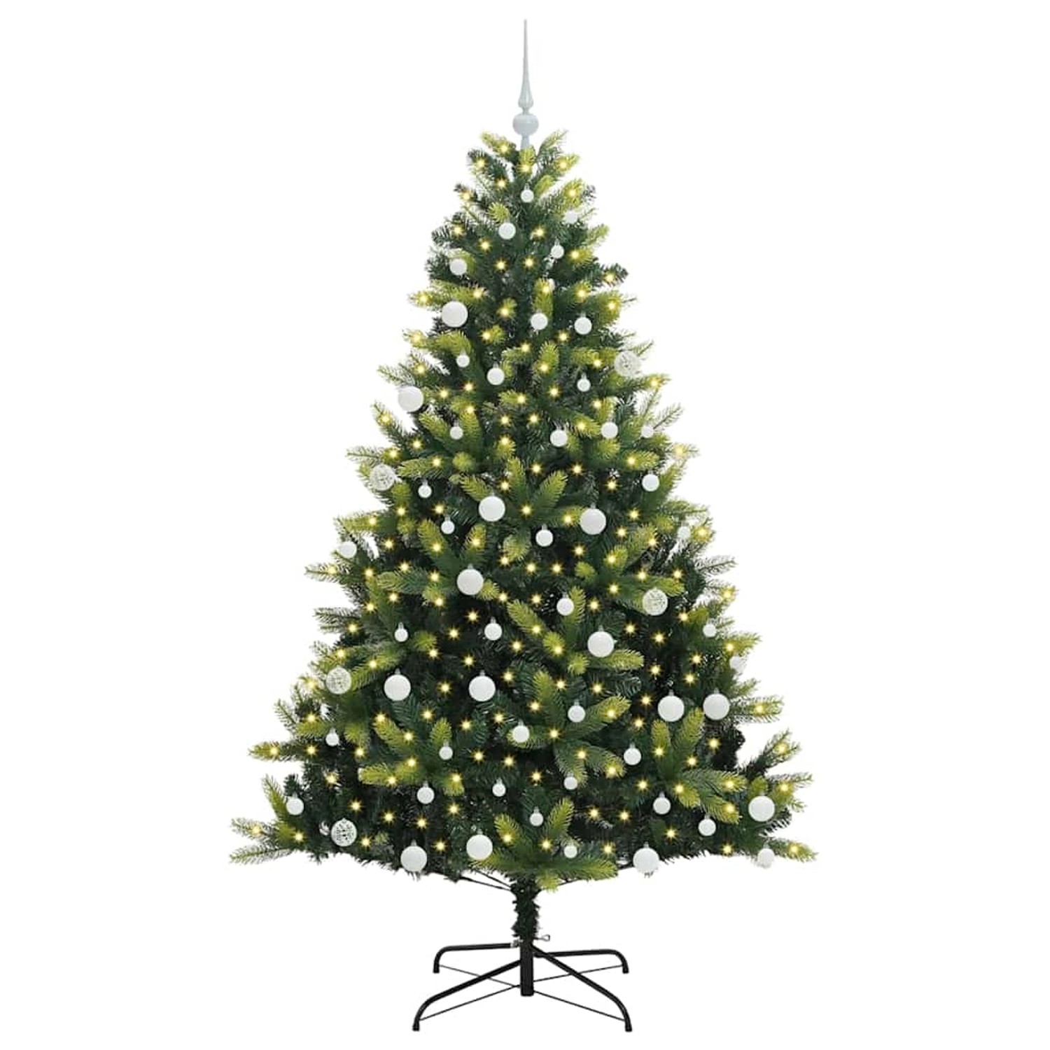 vidaXL Künstlicher Klapp-Weihnachtsbaum mit 300 LEDs Grün 180 cm 3395994