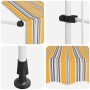 vidaXL Markise, gelb-blau gestreift, 100 cm breit, Details zu Stoff, Gestell und Montage.