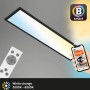 Dimmbare, schwarze Brilo LED Deckenleuchte Piatto S B-Smart mit Fernbedienung und Smartphone Steuerung.