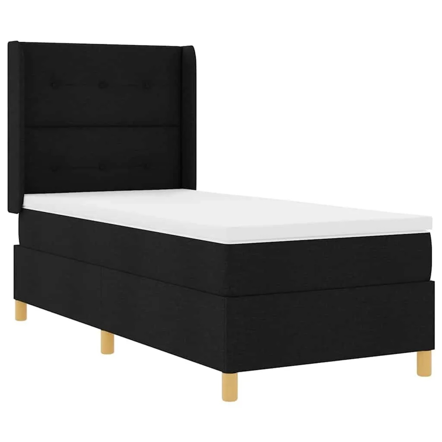 vidaXL Boxspringbett mit Matratze Schwarz 140 x 200 cm Stoff 3343674 günstig online kaufen