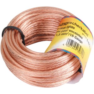 Hama Lautsprecherkabel, transparent, 2 x 1,5 mm², 10 m Rolle für Audio- und Video-Verbindungen.