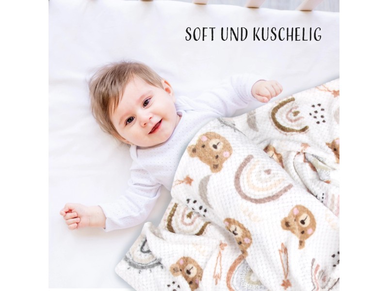 Angel Dear Kuscheldecke Mit Grauem Bär – Weich & Knuddelig Für Babys Und Kleinkinder