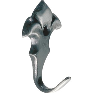 Brünierter Wandhaken aus Eisen, Modell 577, für die einfache Montage.