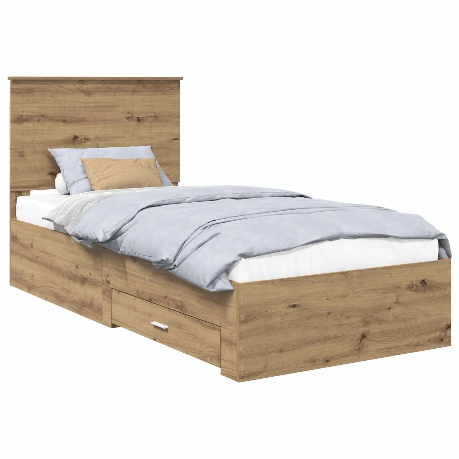 vidaXL Bettrahmen mit Kopfteil Artisan-Eiche 90 x 200 cm Holzwerkstoff 3411358