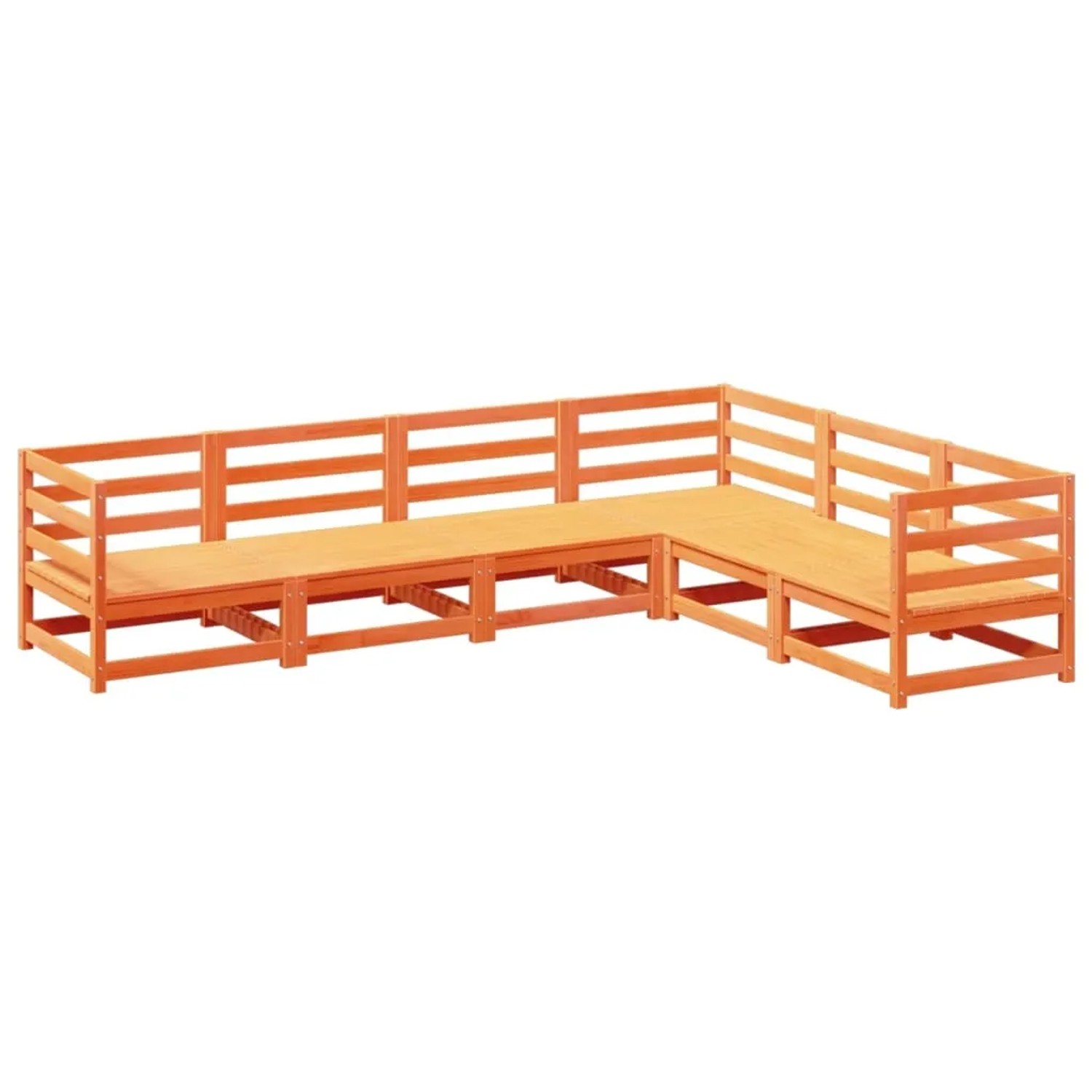 vidaXL 6-Tlg Garten-Sofagarnitur Wachsbraun Massivholz Kiefer 3299453 günstig online kaufen