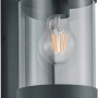 Anthrazitfarbene Trio LED-Außenwandleuchte Sambesi mit Bewegungsmelder und klarem Lampenschirm.