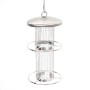 Edelstahl Vogelfutterstation MCW G90, 27cm, mit Gitter und 2 Sitzringen zum Aufhängen.