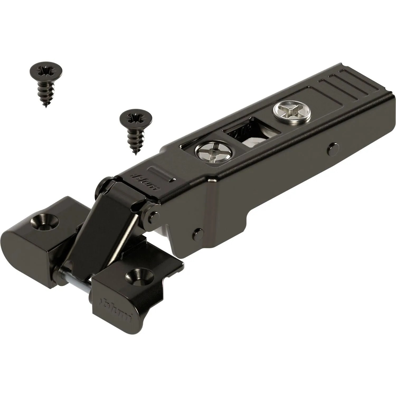 Blum Alurahmenscharnier Clip Top 95 Grad Gerade mit Feder Onyx Schwarz Schrauben