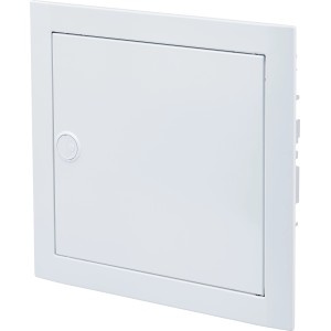 Striebel & John Kleinverteiler, 12 TE, Unterputz, weiße Tür, für die Hausstromversorgung.