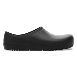 Schwarzer Birkenstock Profi Birki 2.0 Clog aus PU. Robuster Arbeitsschuh mit rutschfester Sohle, ideal für Küche & Gastronomie.