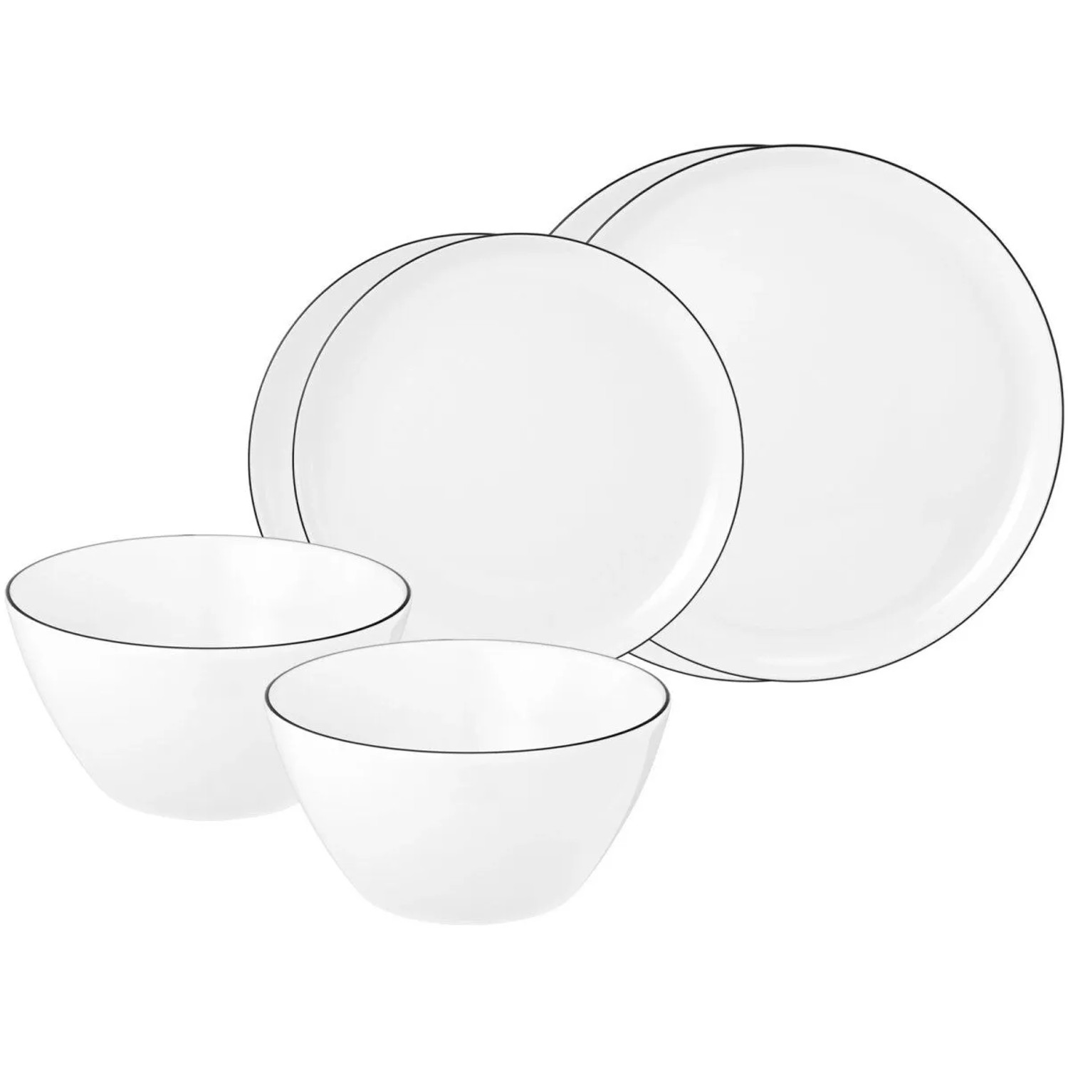 Seltmann Weiden Lido Black Line Basic-Set 6-teilig Rund