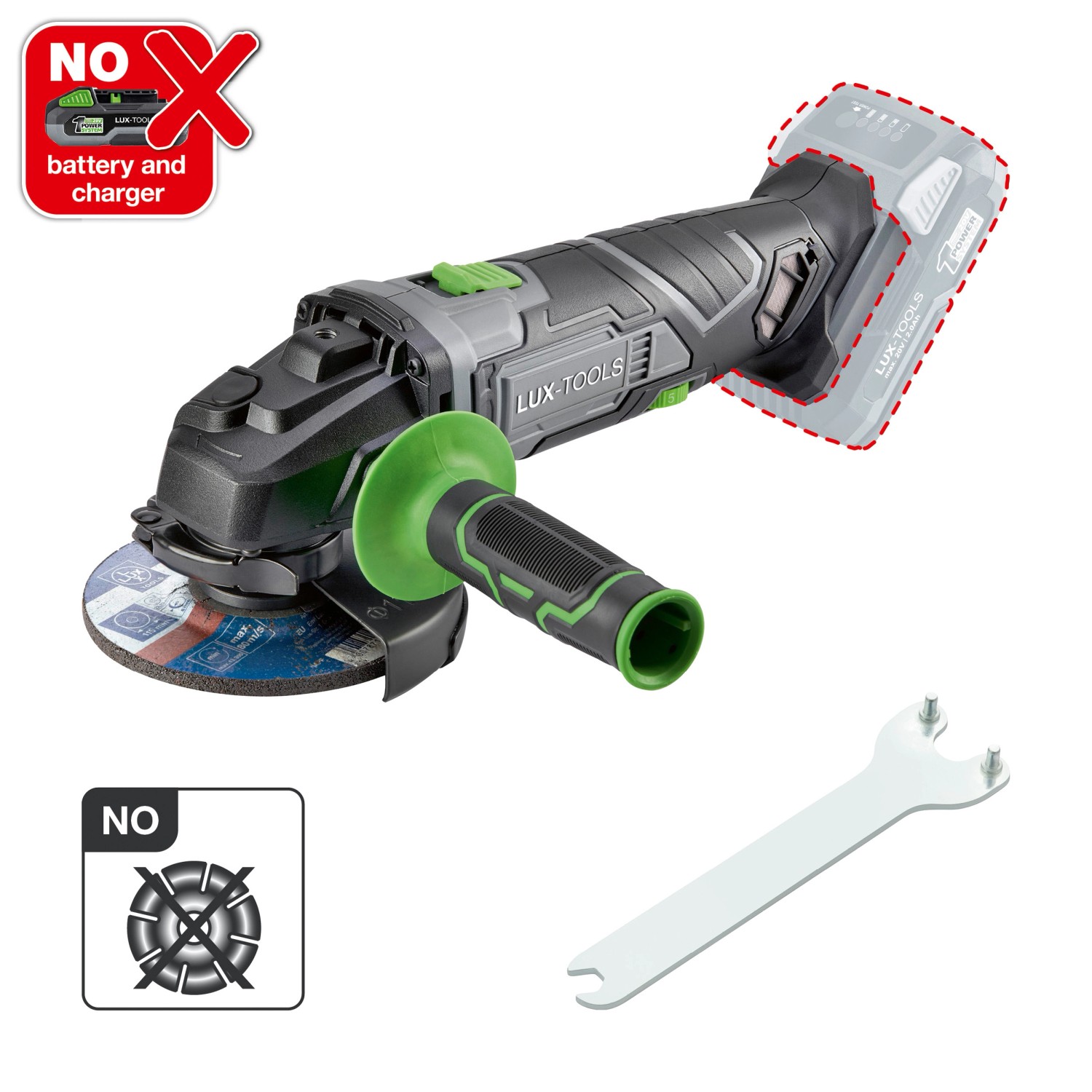 LUX-TOOLS Akku-Winkelschleifer A-WS-20/115 A 20 V Einzelartikel ohne Akku günstig online kaufen