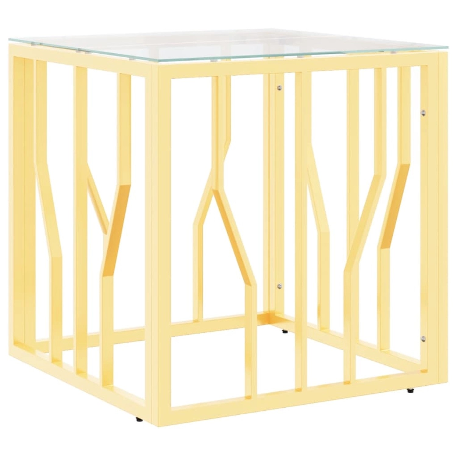 vidaXL Couchtisch Golden 50x50x50 cm Edelstahl und Glas günstig online kaufen