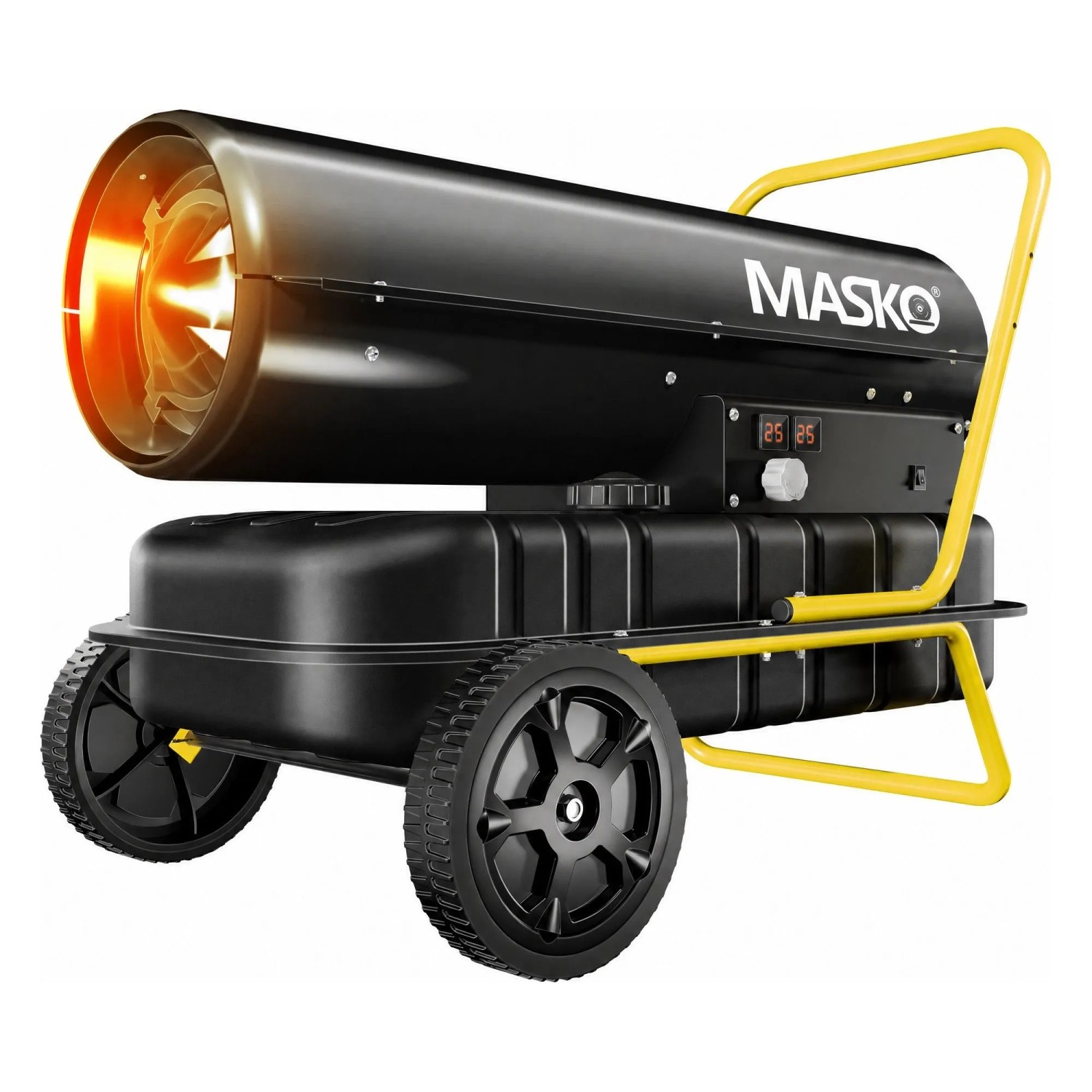 MASKO Diesel Heizkanone 30 kW mit Thermostat 34, Schwarz Gelb
