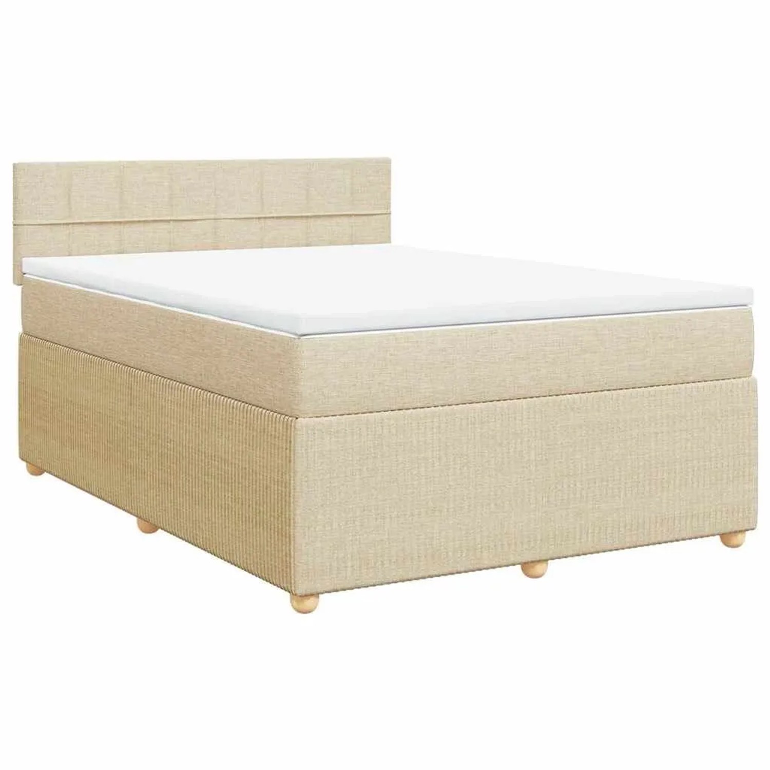 vidaXL Boxspringbett mit Matratze Creme 140x190 cm Stoff 3287456 günstig online kaufen