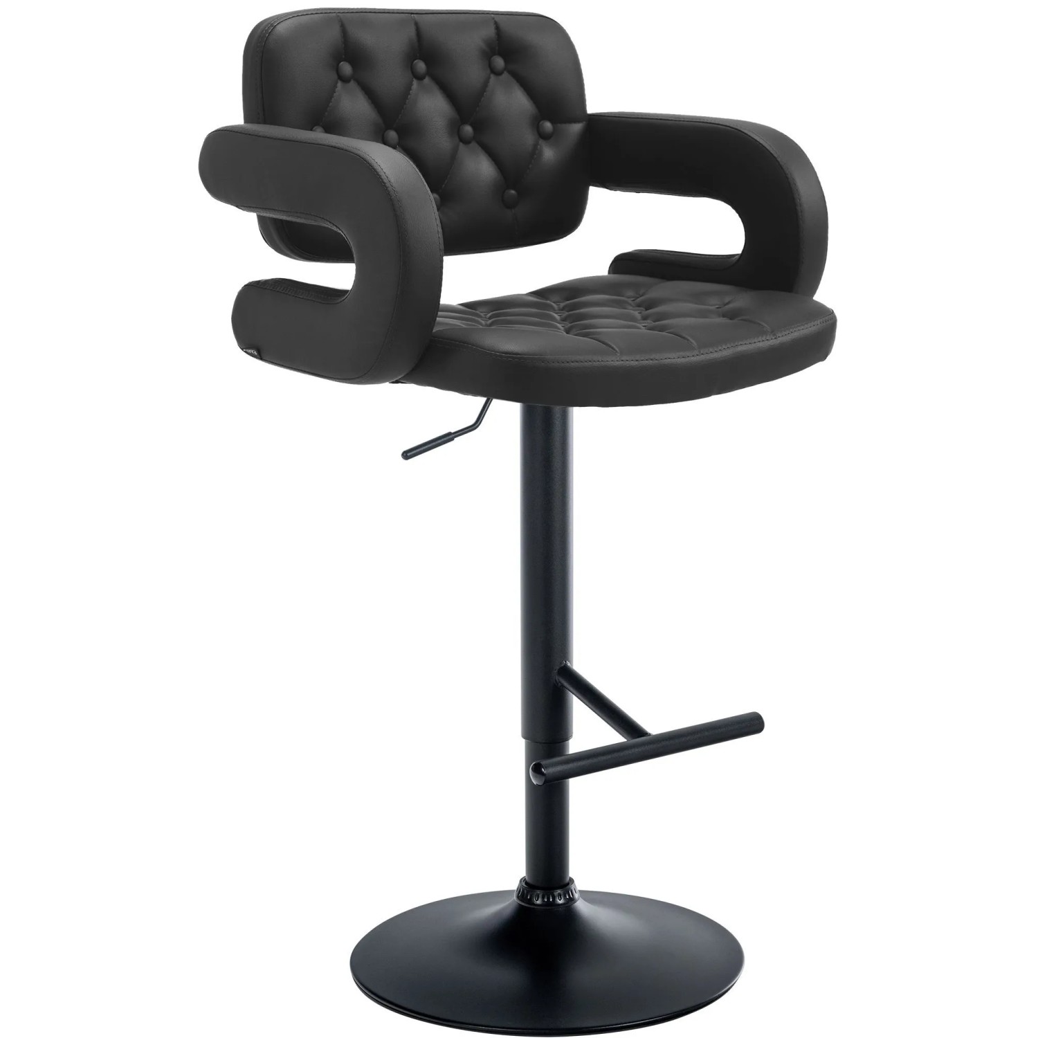 CLP Barhocker Dublin Kunstleder Schwarz/Schwarz