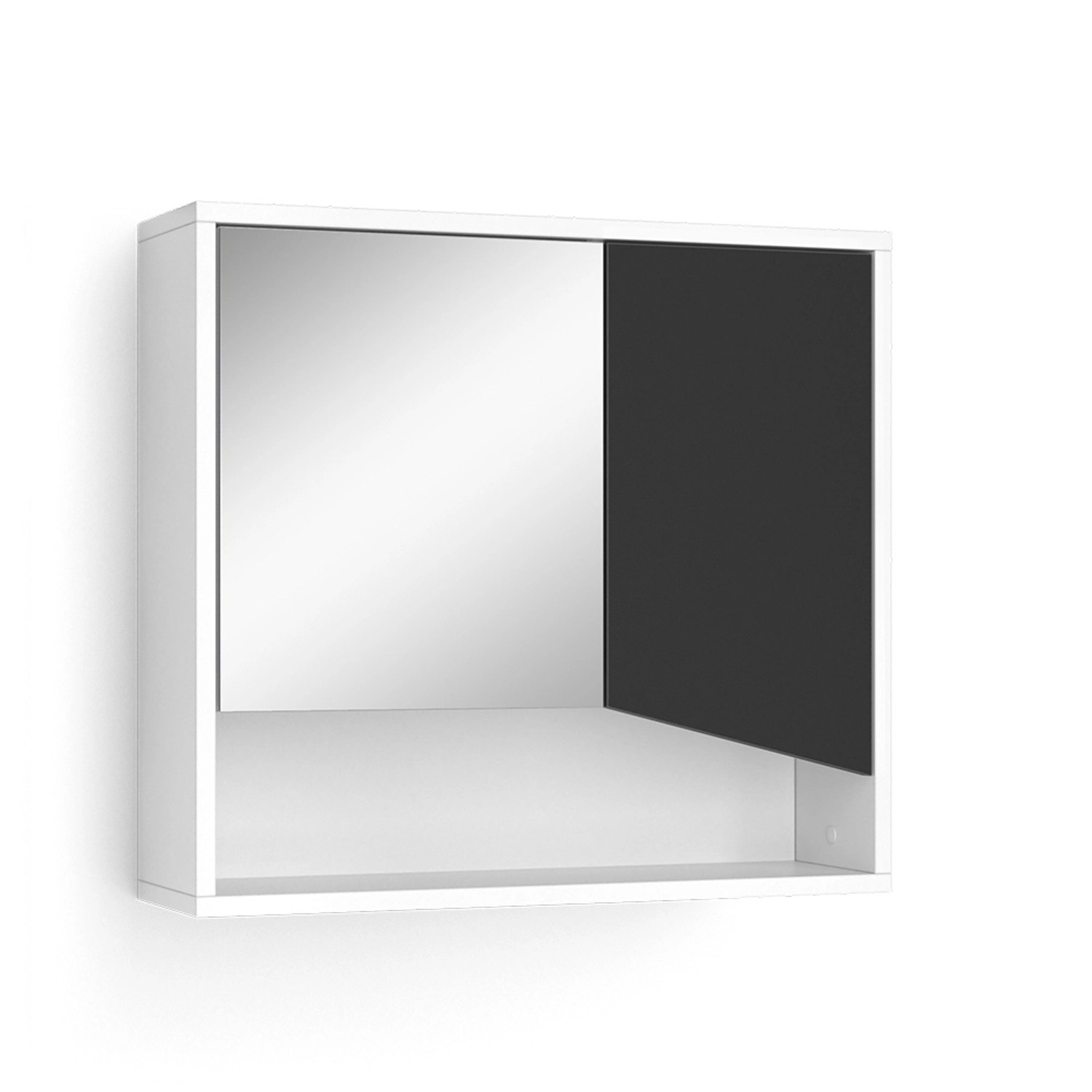 Vicco Badspiegelschrank Irida Weiß/Anthrazit 60 x 55 cm