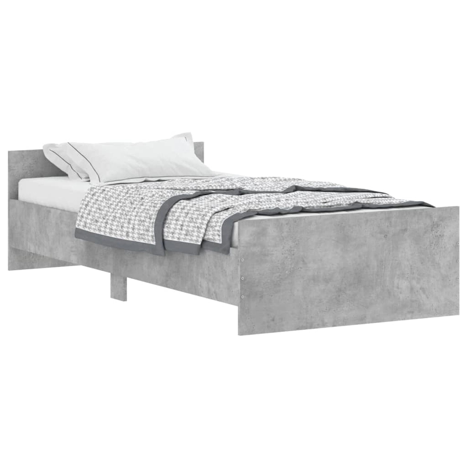 vidaXL Bett Bettgestell Betongrau 90x200 cm günstig online kaufen