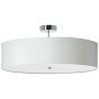 Weiße Brilliant Deckenleuchte Andria mit Chrom-Details. Moderne Deckenlampe für Wohn- und Schlafzimmer.