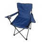 Blauer Mojawo Anglersessel/Campingstuhl mit Getränkehalter und Tasche.