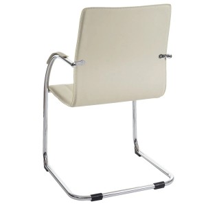 CHEFGASTRO Esszimmerstuhl Sammy 93x56x56cm Sitzhöhe 47cm Stahl Creme Freischwinger