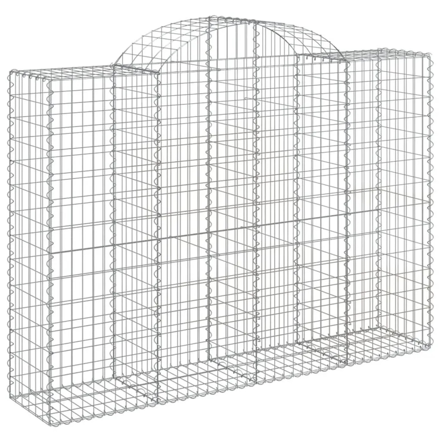 vidaXL Gabionen mit Hochbogen 14 Stk 200x50x140/160cm Verzinktes Eisen 3146374