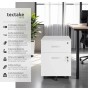 Weißer Tectake Rollcontainer Vagur mit 2 abschließbaren Schubladen für A4 Dokumente.