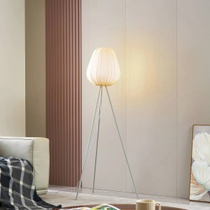 Lindby Tripod Stehlampe Helin 10030930 Skandinavisch in Creme aus Textil 1-flammig E27 Wohnzimmerleuchte