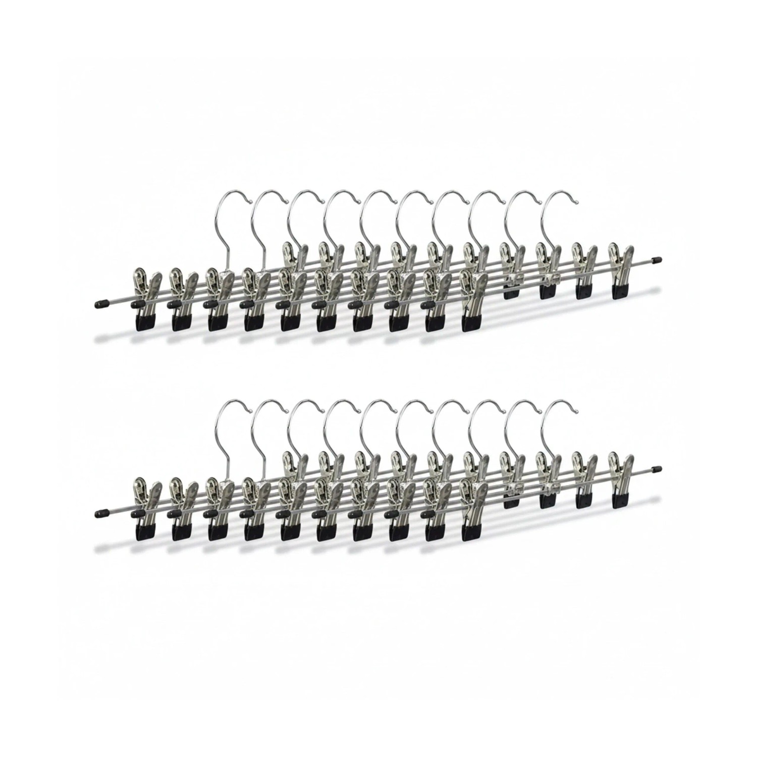 Relaxdays Hosenbügel Metall Silber Rutschfest 20er Pack 35,5 cm x 9 cm x 2,5 cm