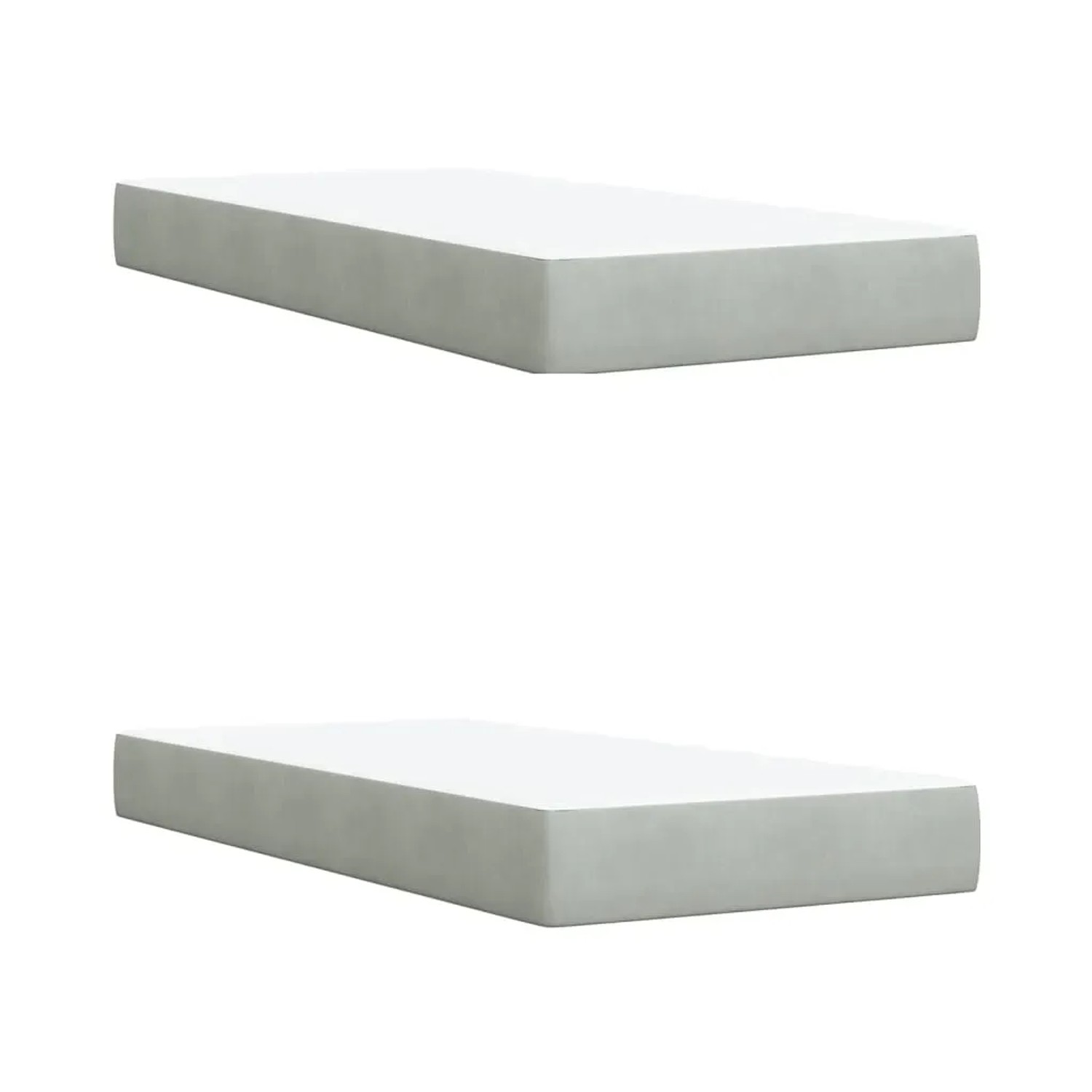 vidaXL Boxspringbett Matratze, hellgrauer Samt, 200x200 cm, Matratzenauflage