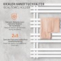 Weißer LuxeBath Design Badheizkörper Iron 600x1000 mit Handtuch