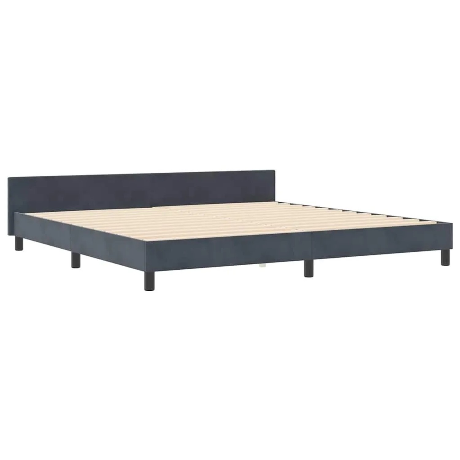 vidaXL Bettgestell mit Kopfteil Dunkelgrau 200 x 200 cm Samt 3344898 günstig online kaufen