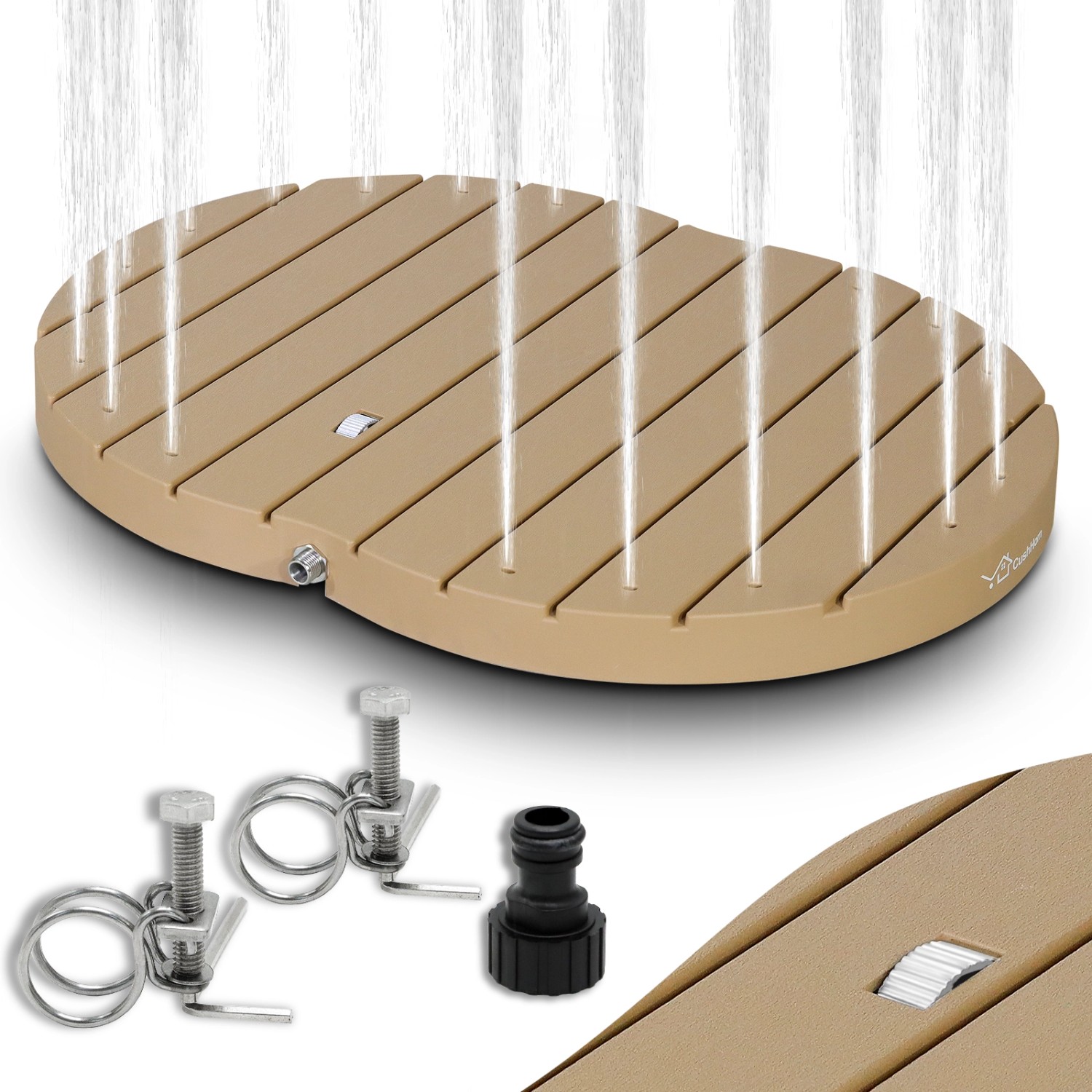 CCLIFE Gartendusche Bodendusche Outdoor Fontänenhöhe 4m Holzton günstig online kaufen