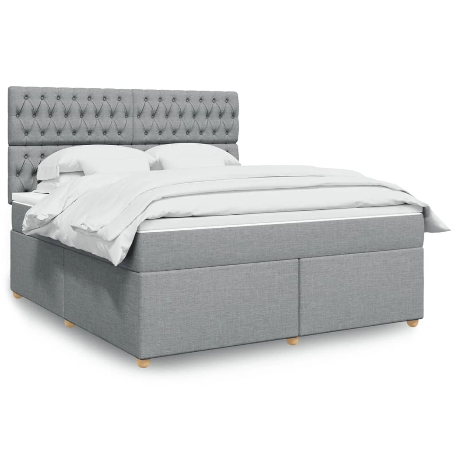 vidaXL Boxspringbett mit Matratze Hellgrau 180x200 cm Stoff 3293666 günstig online kaufen