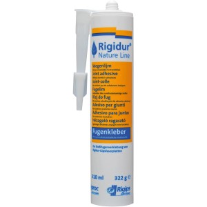 Rigips Rigidur Nature Line Fugenkleber, 310 ml Kartusche mit Aufsatz für Gipsfaserplatten.