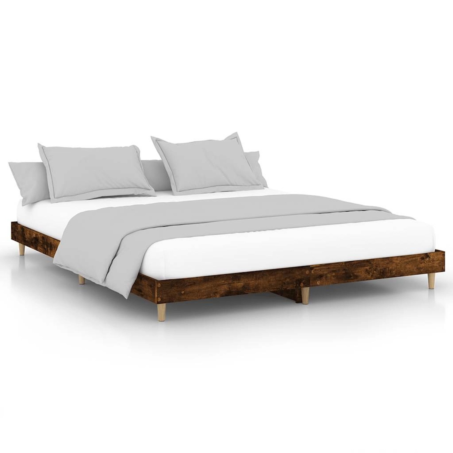 vidaXL Bettgestell ohne Matratze Räuchereiche 120x200 cm Holzwerkstoff 8320 günstig online kaufen