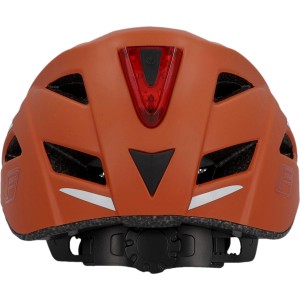 Fischer Urban Plus Fahrradhelm Miami L/XL, Rückansicht mit rotem Rücklicht.