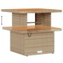 Beiger vidaXL Gartentisch aus Polyrattan, Teil des 11-tlg. Gartensofa-Sets.