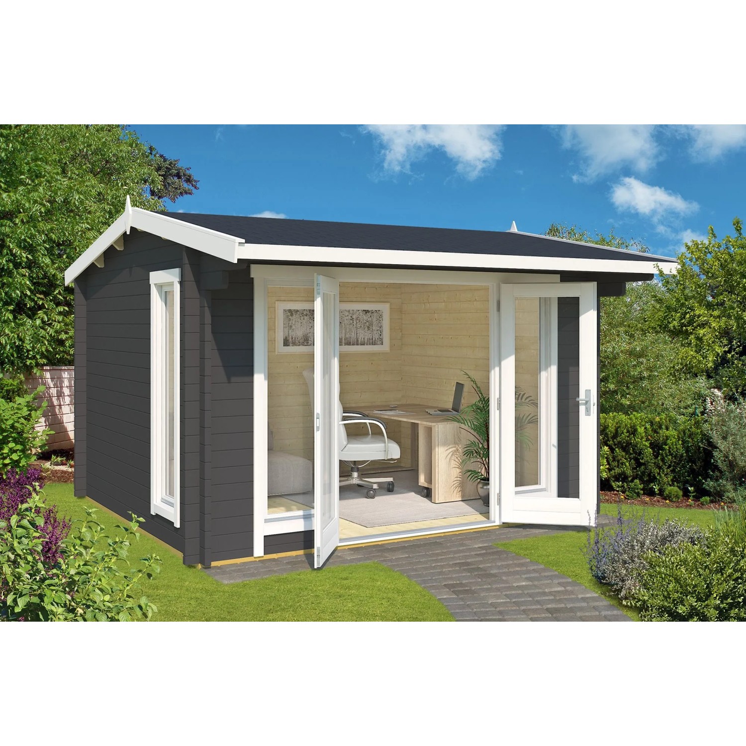 Lasita Gartenhaus Jubilee 44 Carbongrau 350 cm x 300 cm