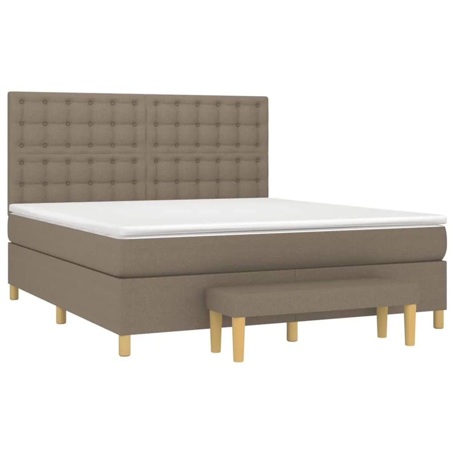 vidaXL Boxspringbett mit Matratze Taupe 180x200 cm Stoff 3137497 günstig online kaufen