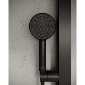 Ideal Standard Handbrause, 2 Funktionen, Schwarz Matt. Runde Brause mit zwei Strahlarten.