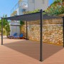 Anthrazitfarbener Jet-Line Gartenpavillon Luxor Light aus Aluminium mit Schiebedach.
