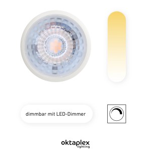 Oktaplex LED Modul Nizza, 3er Set, dimmbar, warmweiß (2700K), 4,9W, GU10 Ersatz.