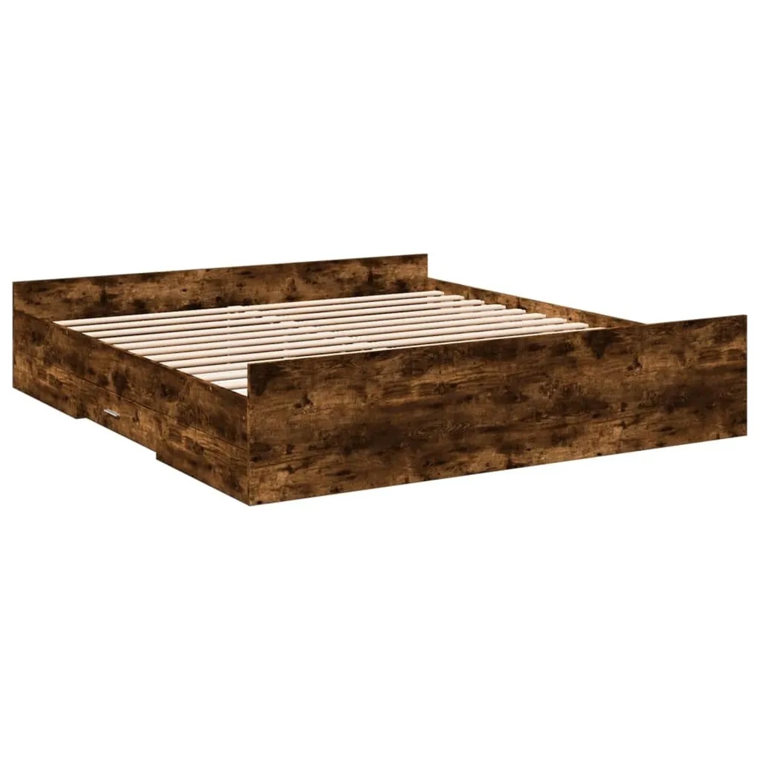 vidaXL Bettgestell mit Schubladen Räuchereiche 200x200cm Holzwerkstoff 3280 günstig online kaufen