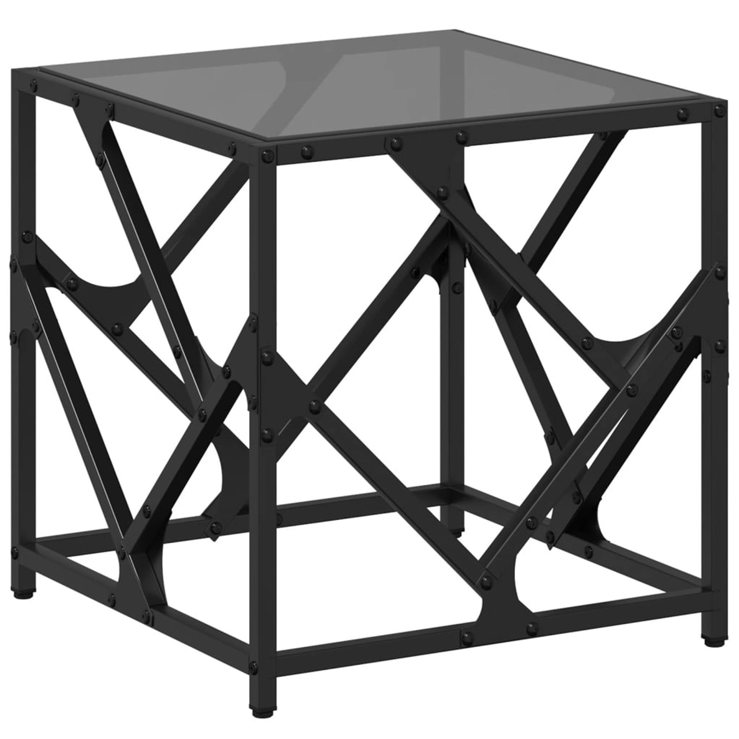 vidaXL Couchtisch mit Glasplatte Schwarz 40x40x41 cm Stahl günstig online kaufen